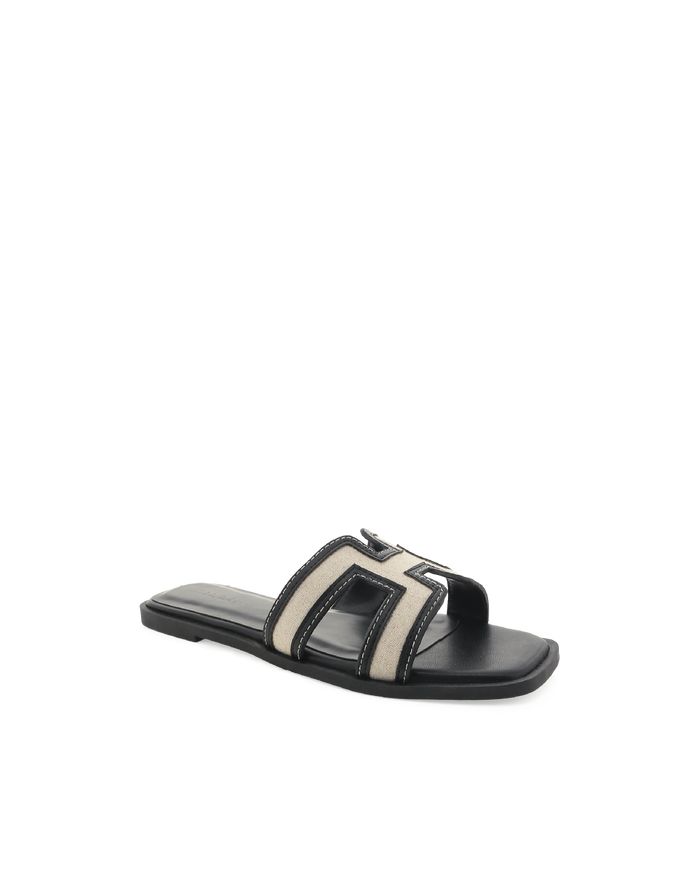GORDY - WHEAT LINEN-BLACK-Sandals-Billini-Billini
