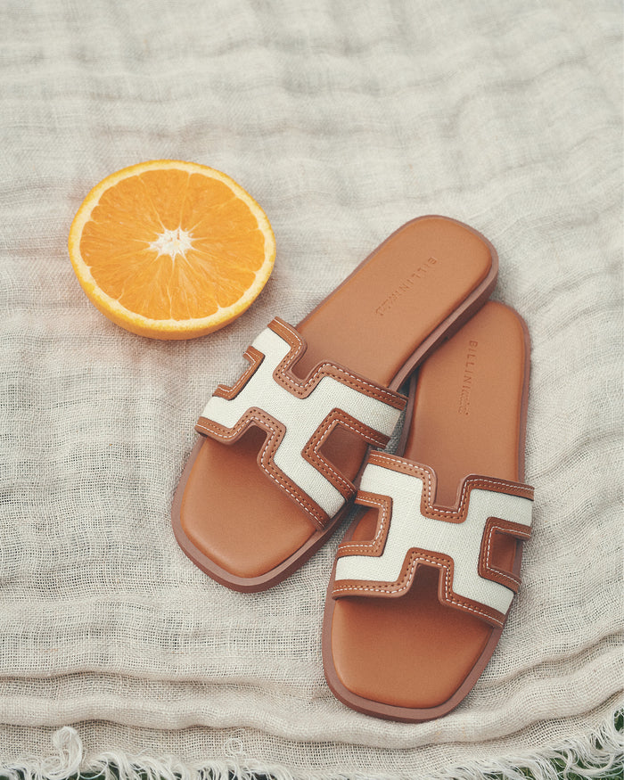 GORDY MINI - NATURAL LINEN-TAN-Sandals-Billini-Billini