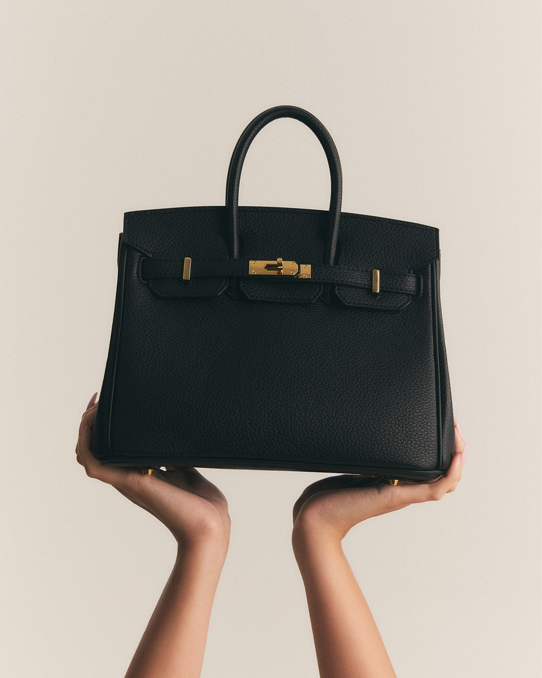 HAMPTON HANDLE BAG - BLACK PEBBLE-Handbags-Billini-Billini