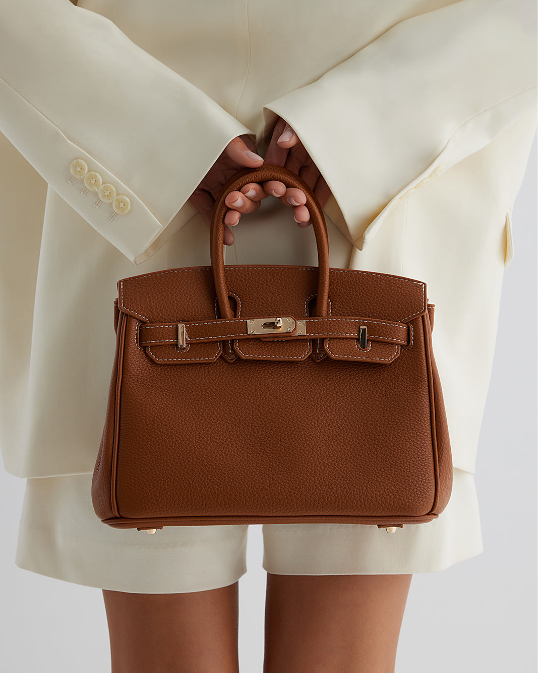 HAMPTON HANDLE BAG - TAN PEBBLE-Handbags-Billini-Billini