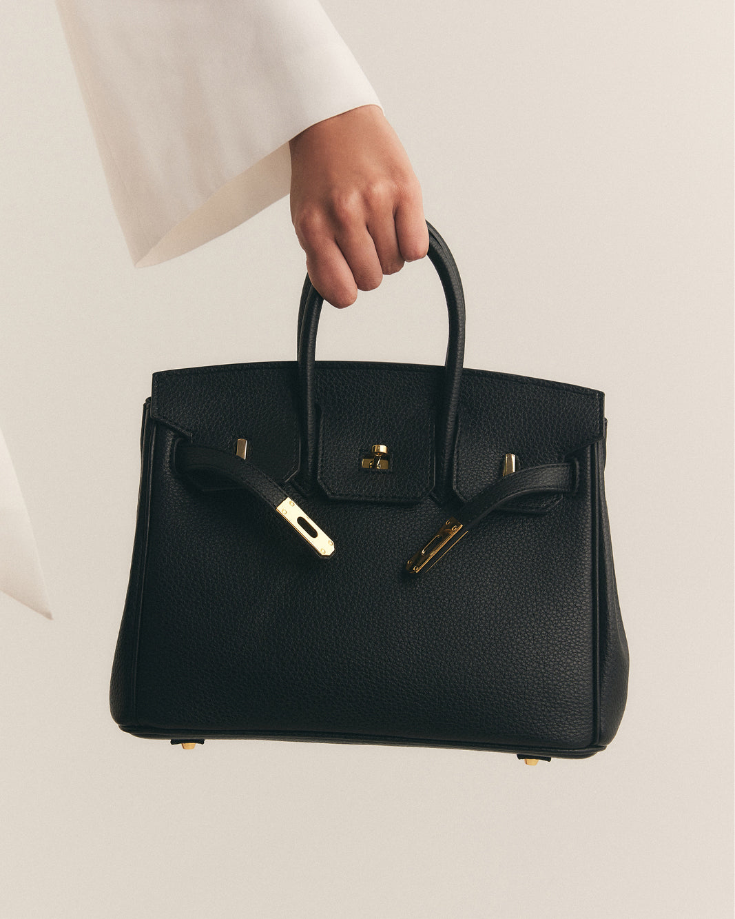 HAMPTON HANDLE BAG - BLACK PEBBLE-Handbags-Billini-Billini