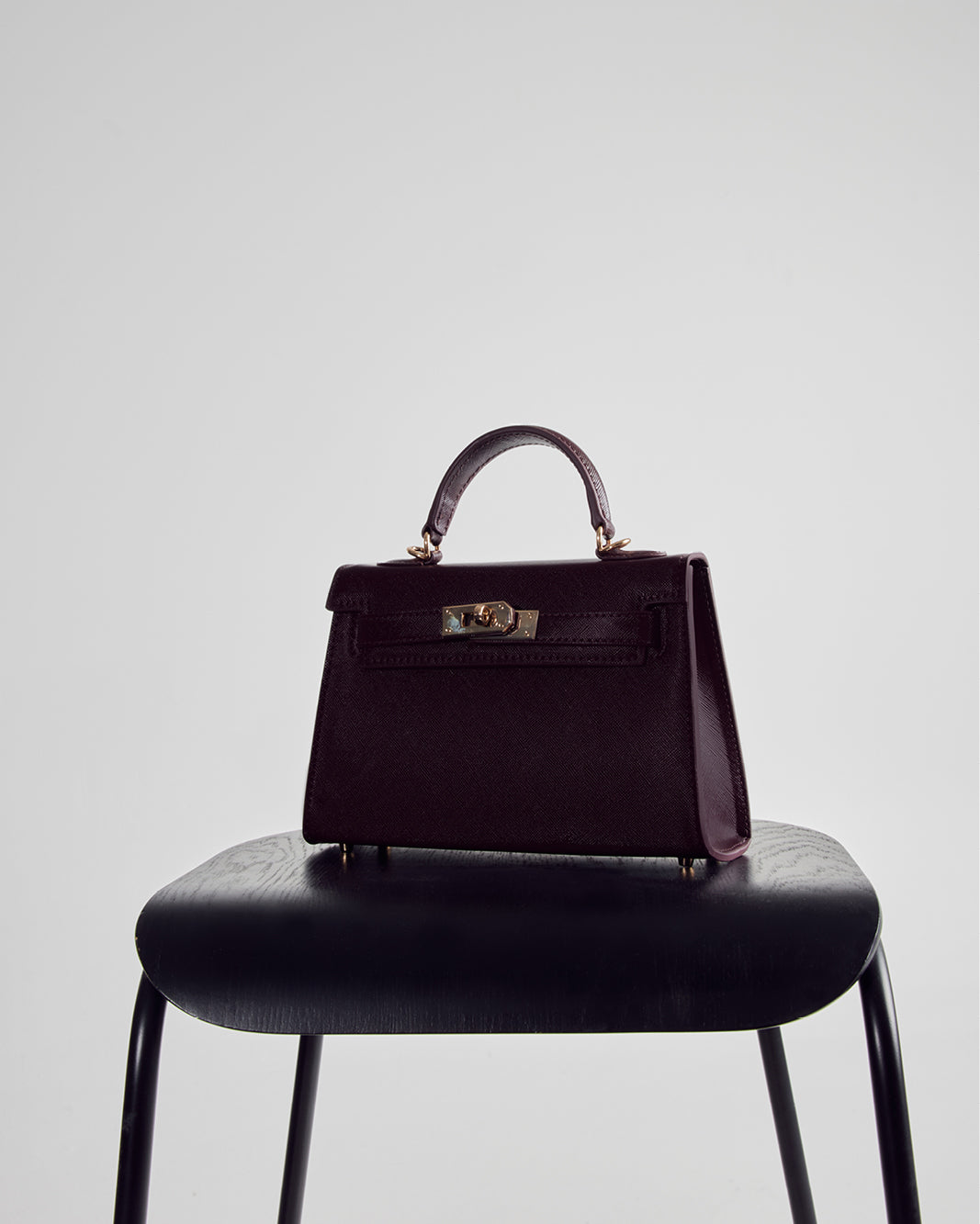 HARIETTE HANDLE BAG - MERLOT SAFFIANO-Handbags-Billini-Billini