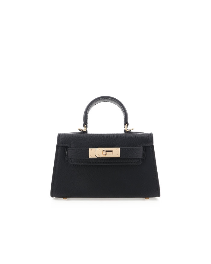 HARIETTE MINI HANDLE BAG - BLACK SAFFIANO-Handbags-Billini-Billini