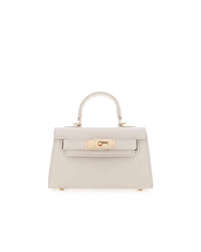 HARIETTE MINI HANDLE BAG - BONE SAFFIANO-Handbags-Billini-Billini