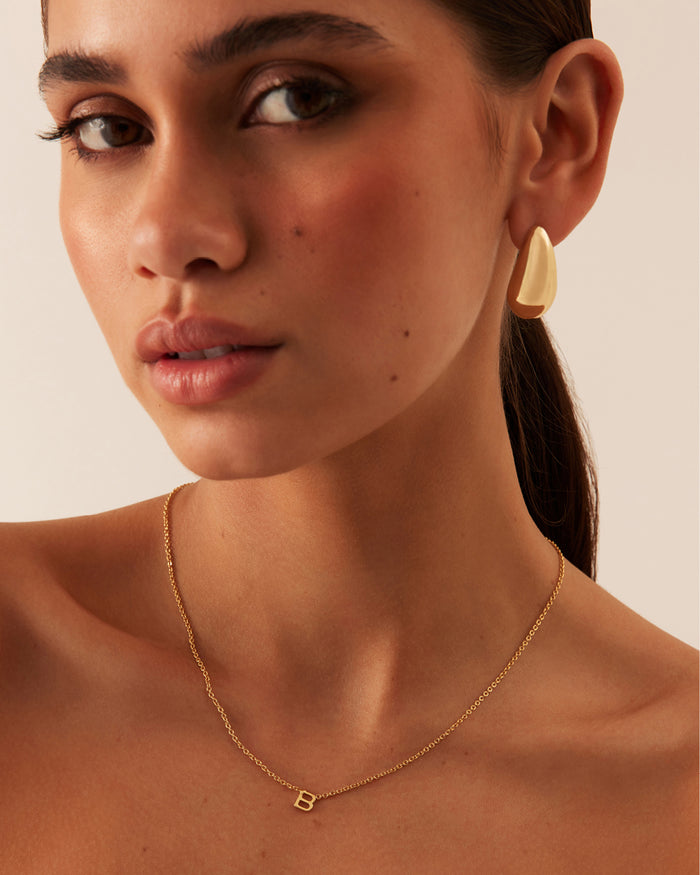 INITIAL GOLD PLATED NECKLACE - GOLD-JEWELLERY-Billini-Billini