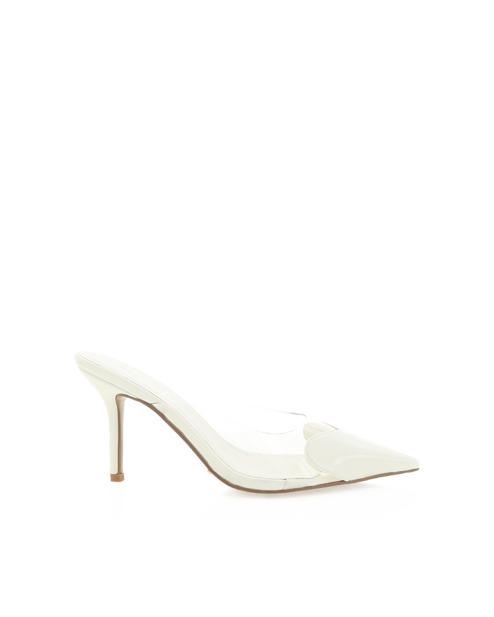 KARESS - WHITE PATENT-CLEAR-Heels-Billini-Billini