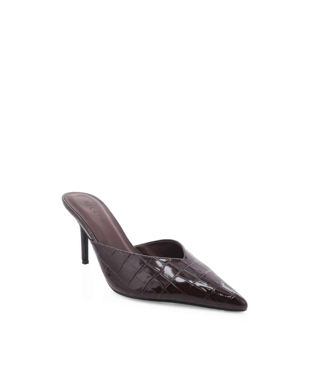 KAREY - DARK CACAO PATENT CROC-PUMPS-Billini-Billini