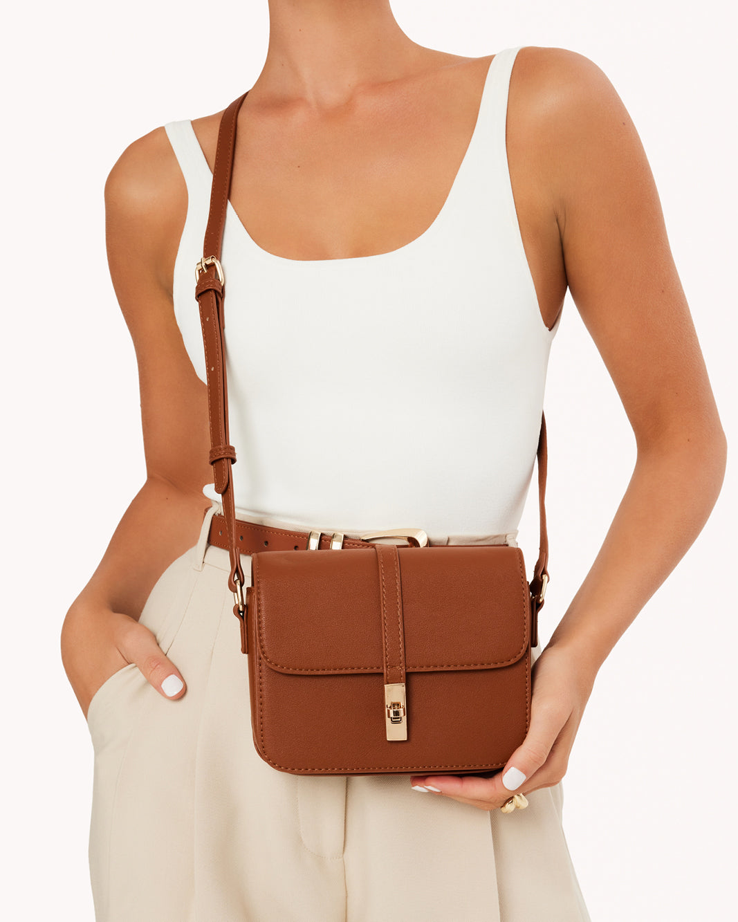 LILAH CROSS BODY BAG - TAN-Handbags-Billini-Billini