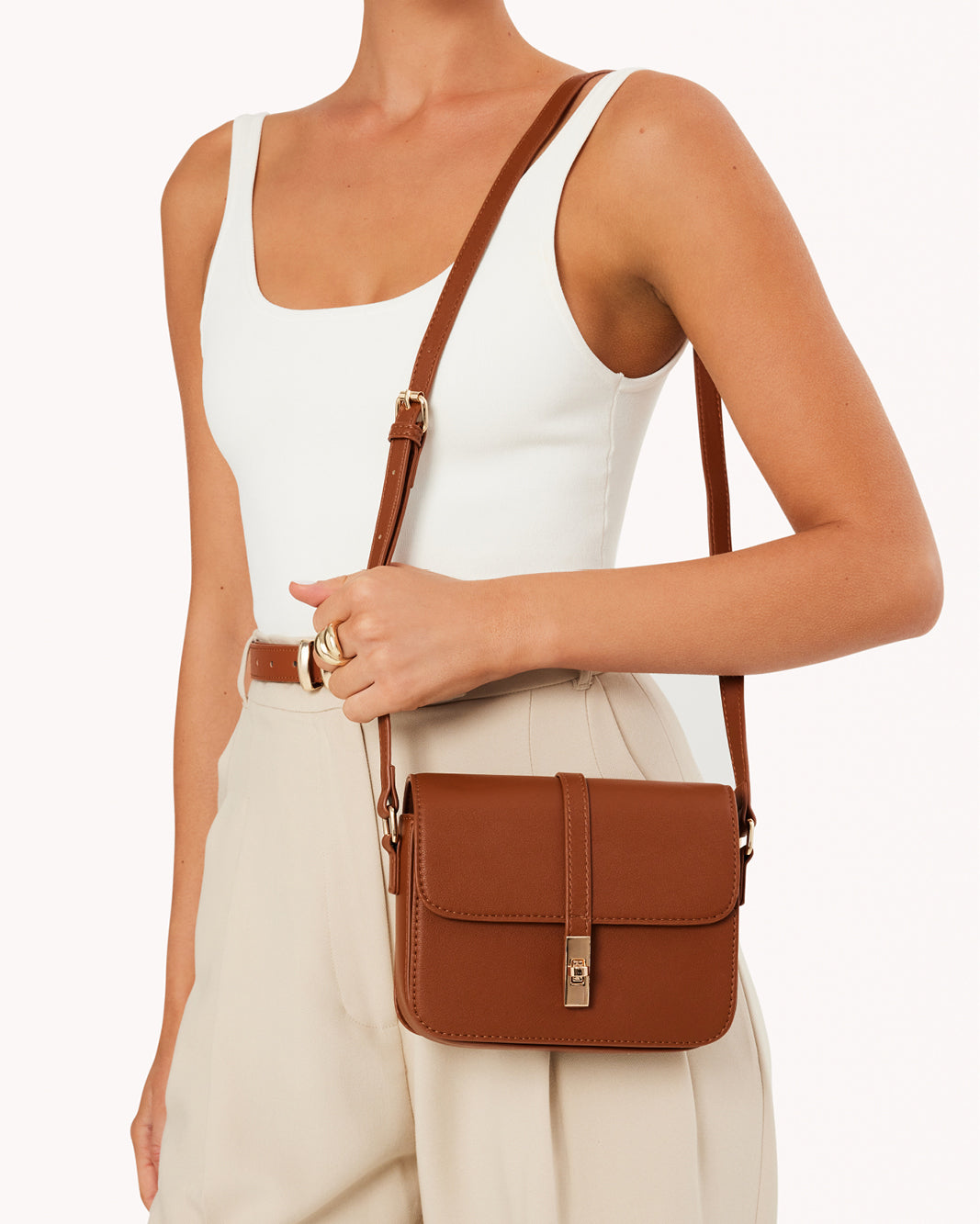 LILAH CROSS BODY BAG - TAN-Handbags-Billini-Billini