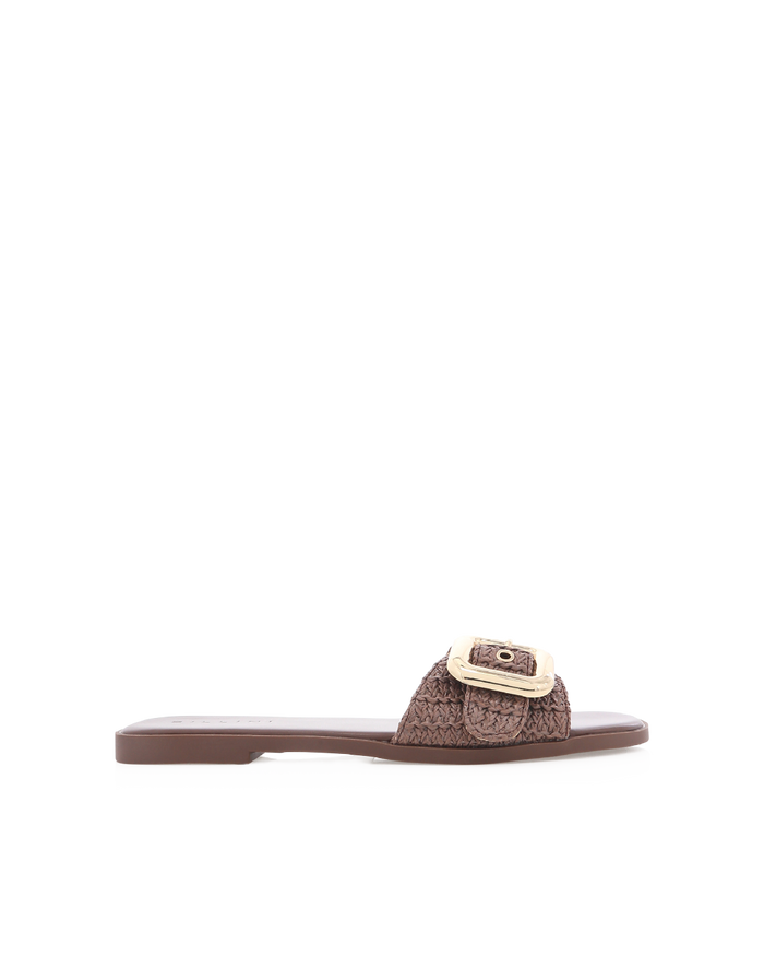 VASILI - CHOCOLATE RAFFIA-Sandals-Billini-Billini