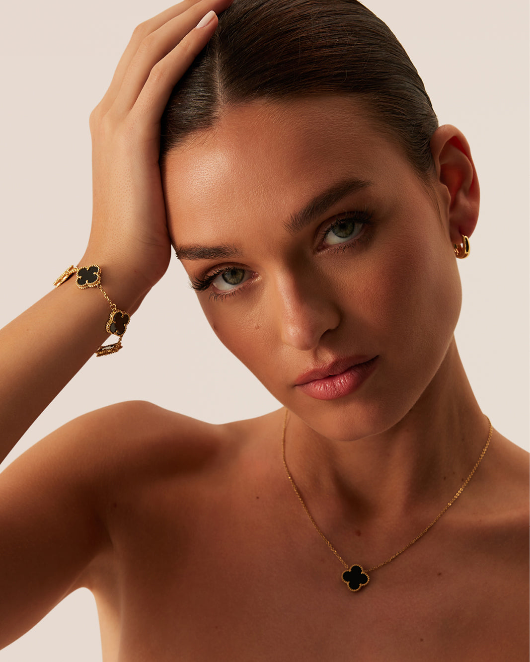 VERENA NECKLACE - BLACK-GOLD-JEWELLERY-Billini-O/S-Billini