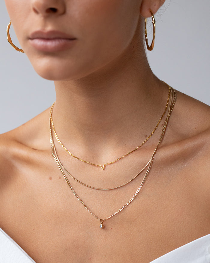 INITIAL GOLD PLATED NECKLACE - GOLD-JEWELLERY-Billini-Billini