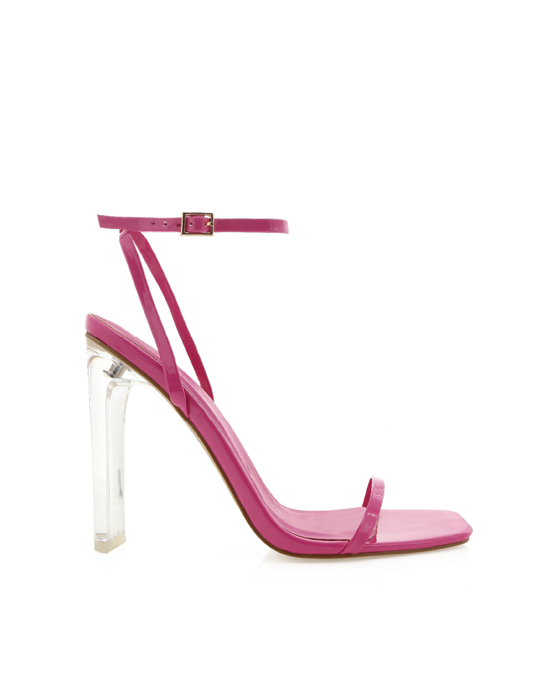 Neon pink top perspex heels
