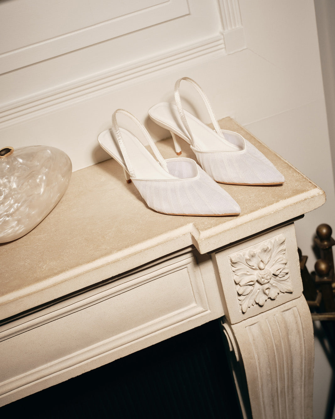 LIONEL - IVORY MESH-IVORY SATIN-PUMPS-Billini-Billini