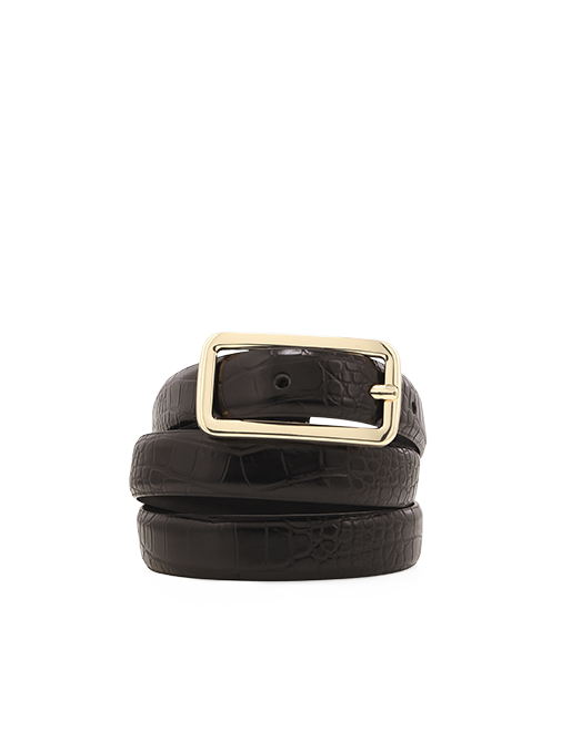 ADA BELT - BLACK CROC SHINE-GOLD-BELTS-Billini-Billini