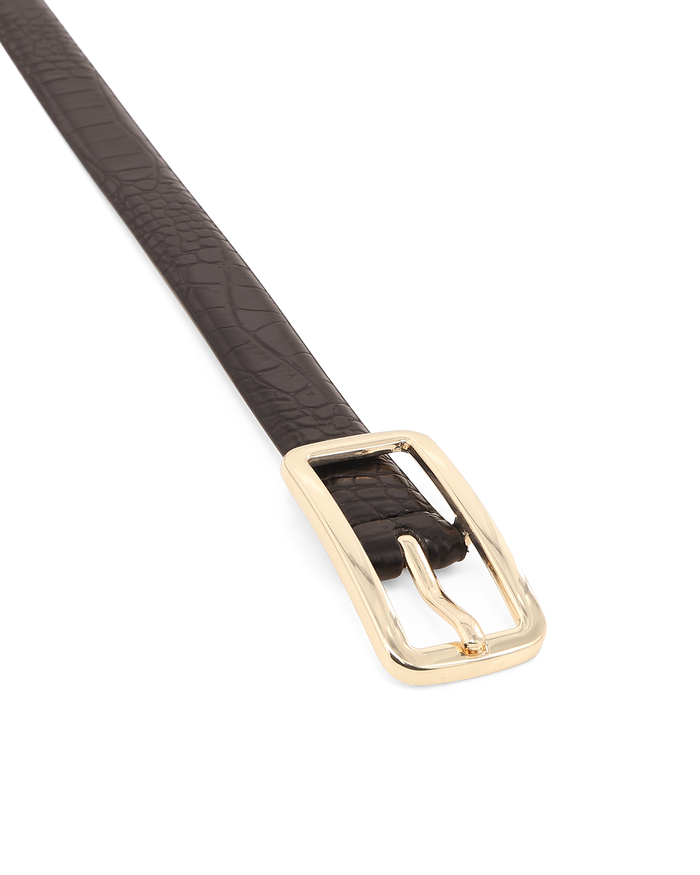 ADA BELT - BLACK CROC SHINE-GOLD-BELTS-Billini-Billini