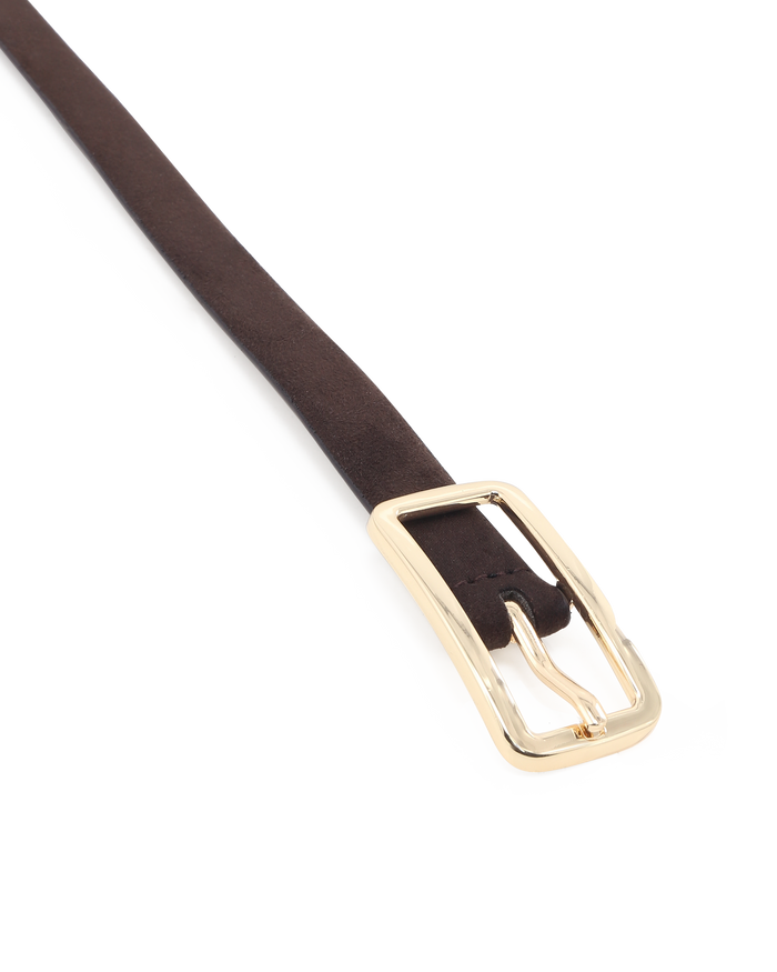ADA BELT - DARK CACAO SUEDE-GOLD-BELTS-Billini-Billini