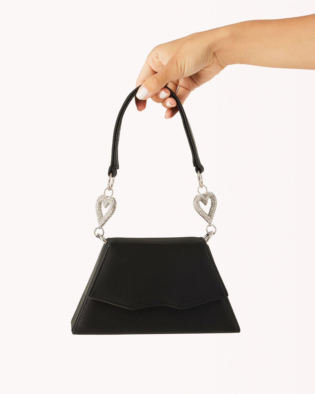 ADDISON HANDLE BAG - BLACK SATIN-Handbags-Billini-O/S-Billini