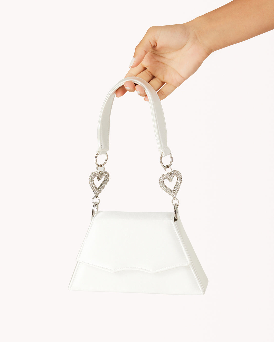 ADDISON HANDLE BAG - WHITE SATIN-Handbags-Billini-O/S-Billini