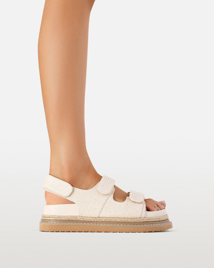 ALEJANDRA - CREAM RAFFIA-Sandals-Billini-Billini