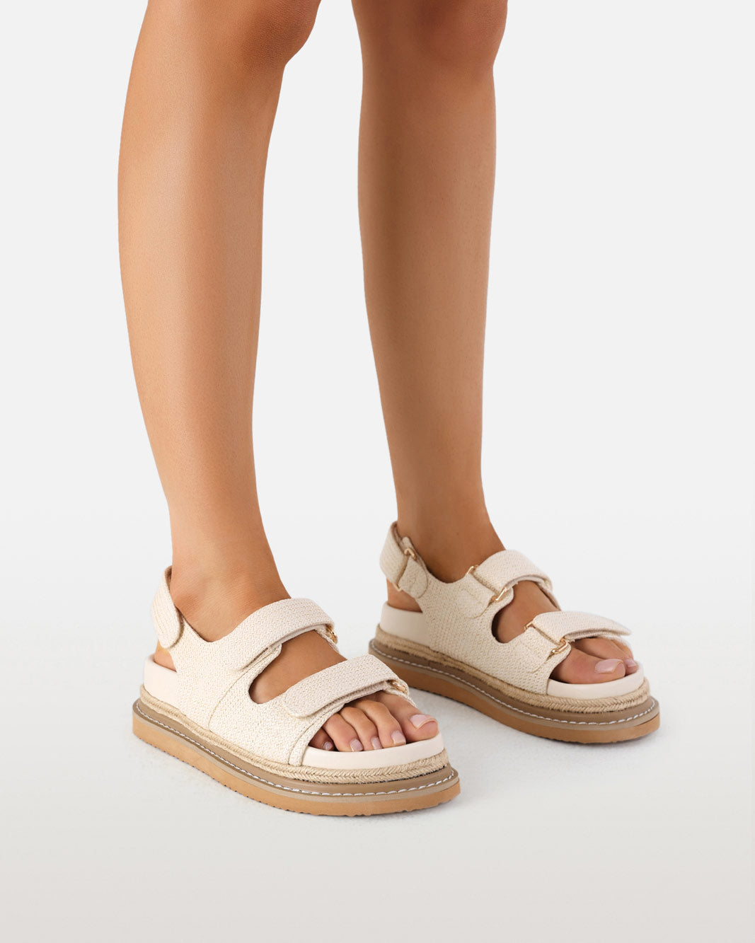 ALEJANDRA - CREAM RAFFIA-Sandals-Billini-Billini