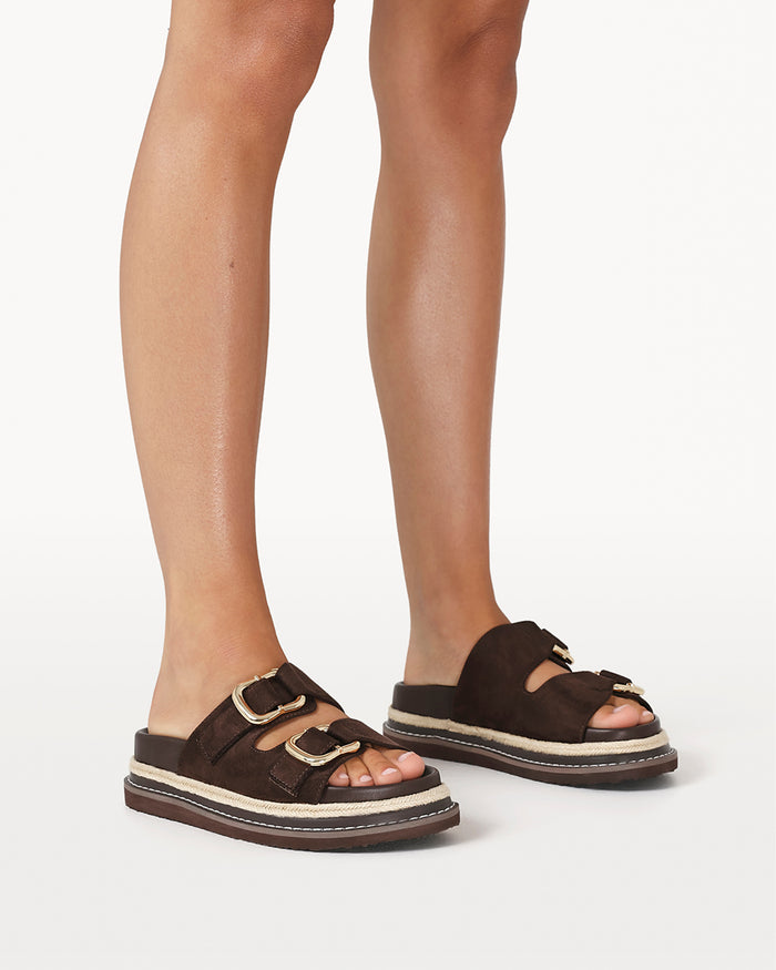 ALESSIA - DARK CACAO SUEDE-Sandals-Billini-Billini