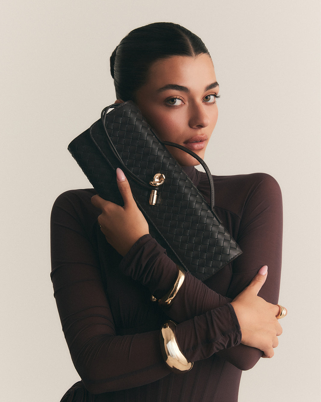 ALICE CLUTCH BAG - DARK CACAO-Handbags-Billini-Billini
