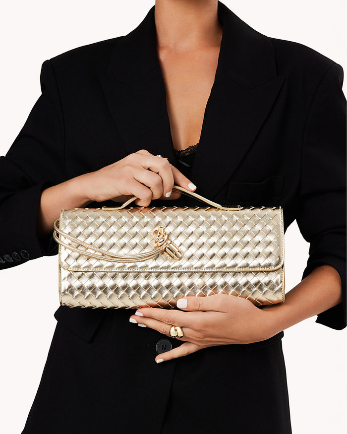 ALICE CLUTCH BAG - GOLD METALLIC-Handbags-Billini-Billini