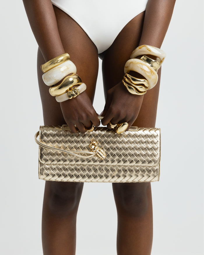 ALICE CLUTCH BAG - GOLD METALLIC-Handbags-Billini-Billini