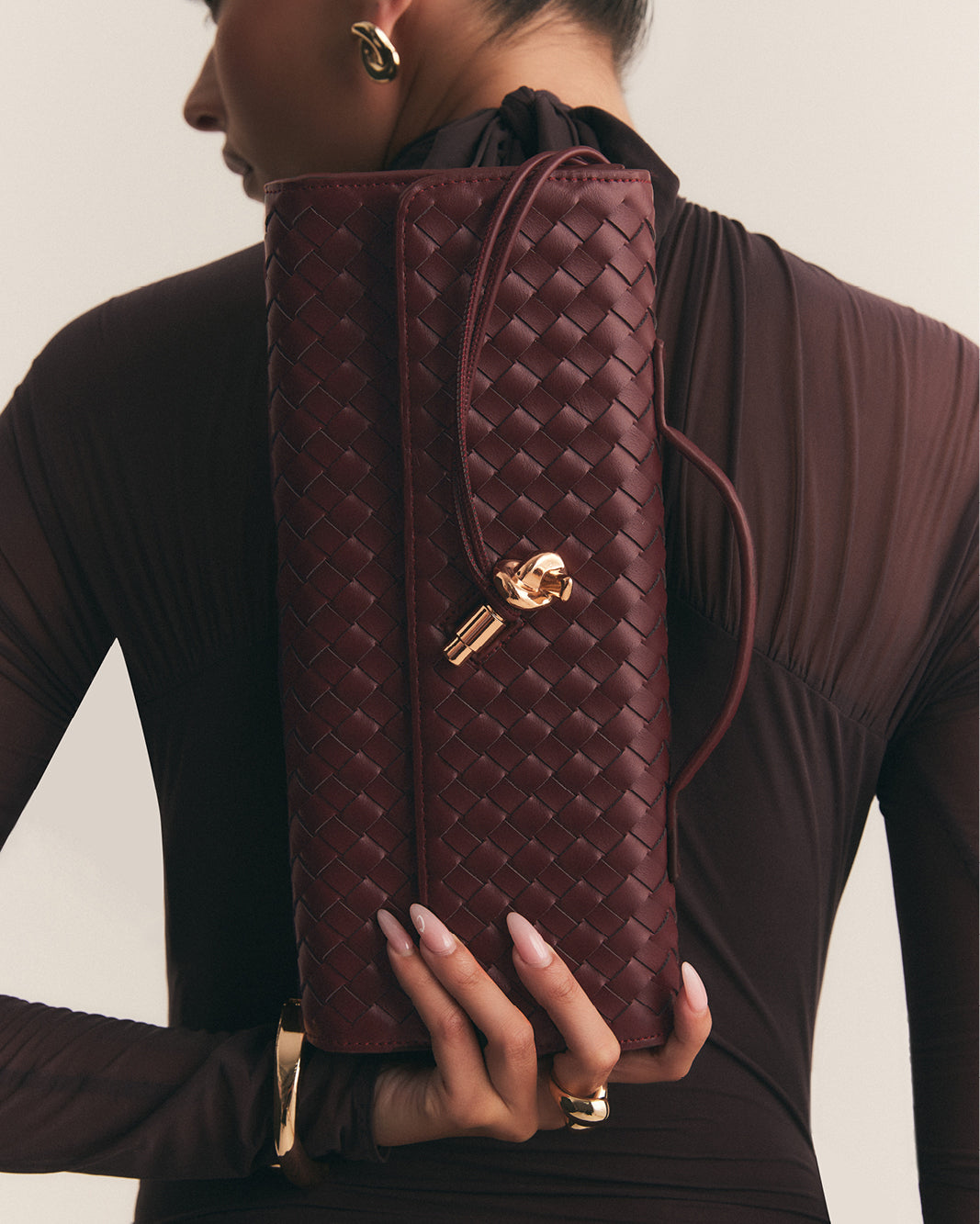 ALICE CLUTCH BAG - WINE-Handbags-Billini-Billini