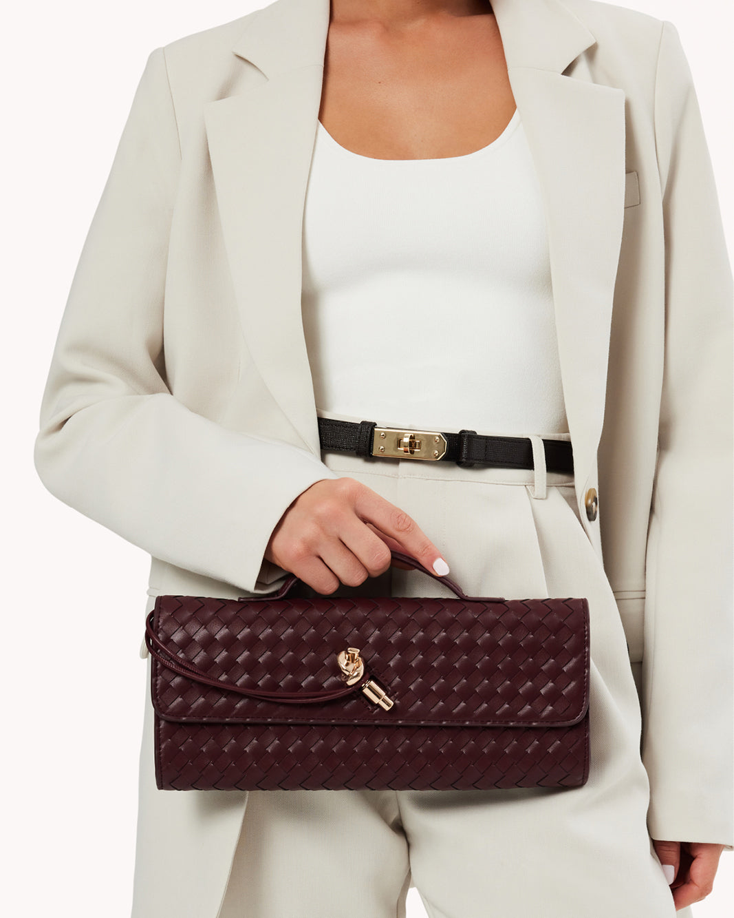 ALICE CLUTCH BAG - WINE-Handbags-Billini-Billini