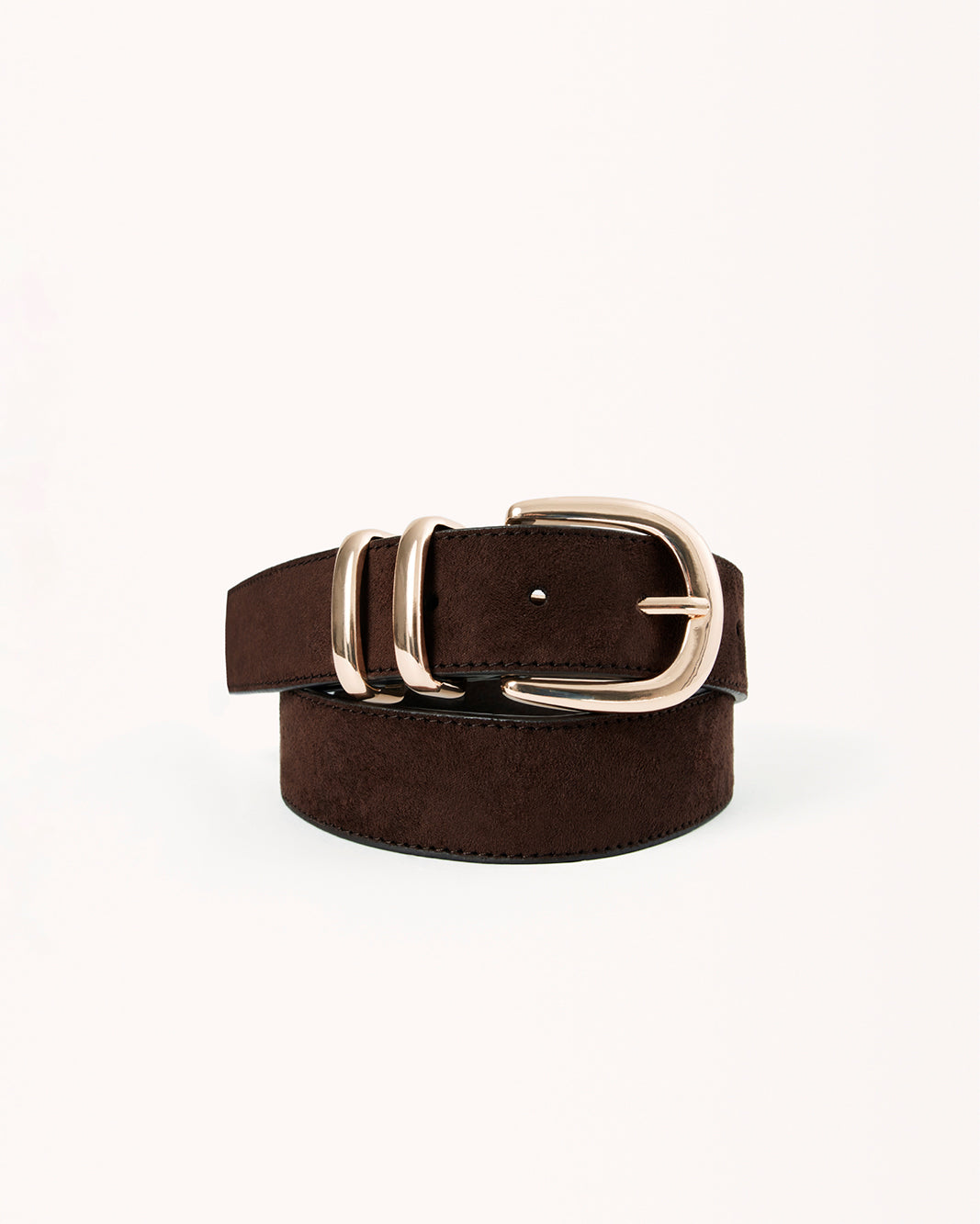 AMANI BELT - DARK CACAO SUEDE-GOLD-BELTS-Billini-Billini
