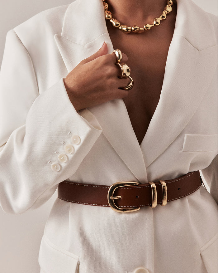 AMANI BELT - TAN-GOLD-BELTS-Billini-Billini