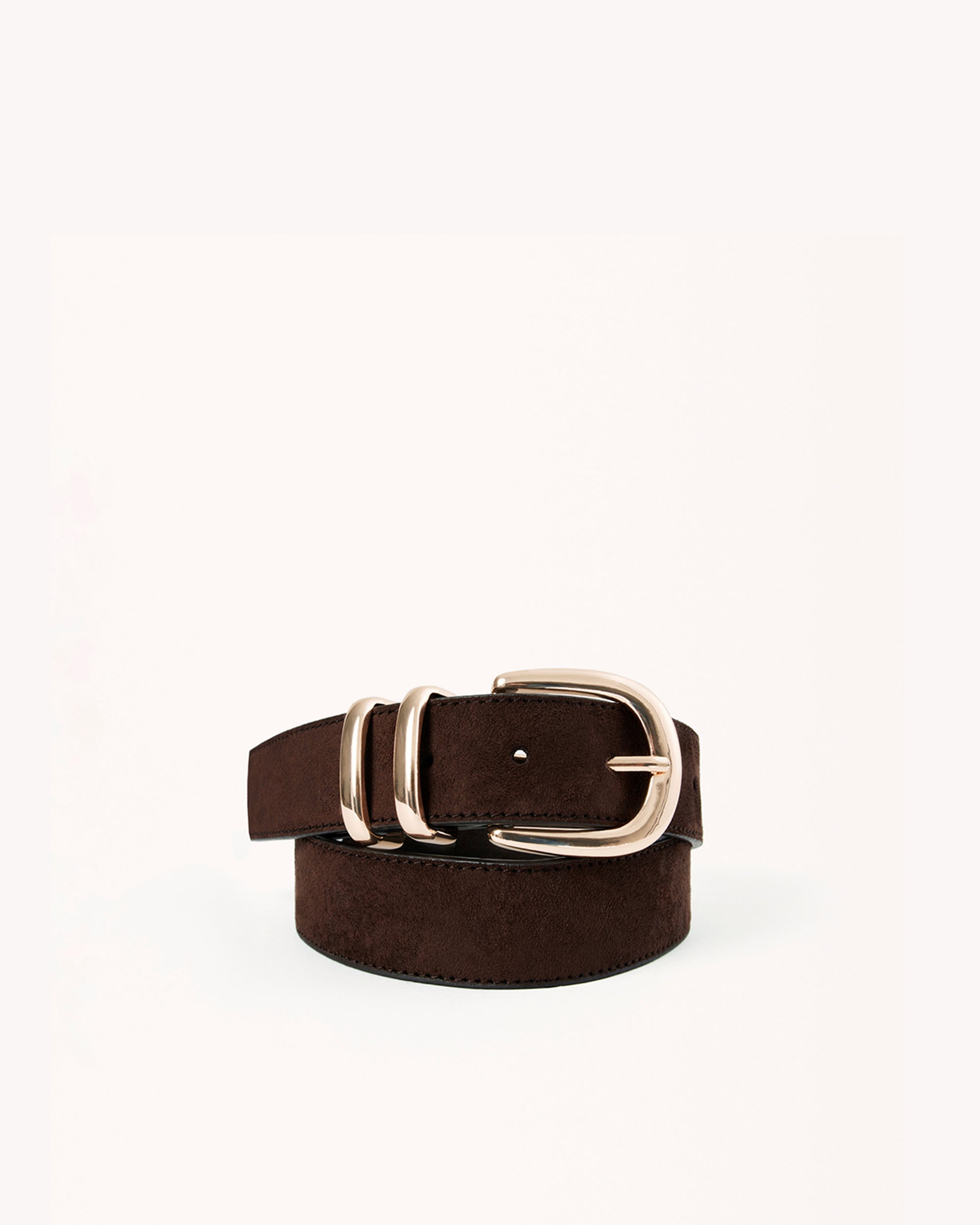 AMANI BELT - DARK CACAO SUEDE-GOLD-BELTS-Billini-Billini