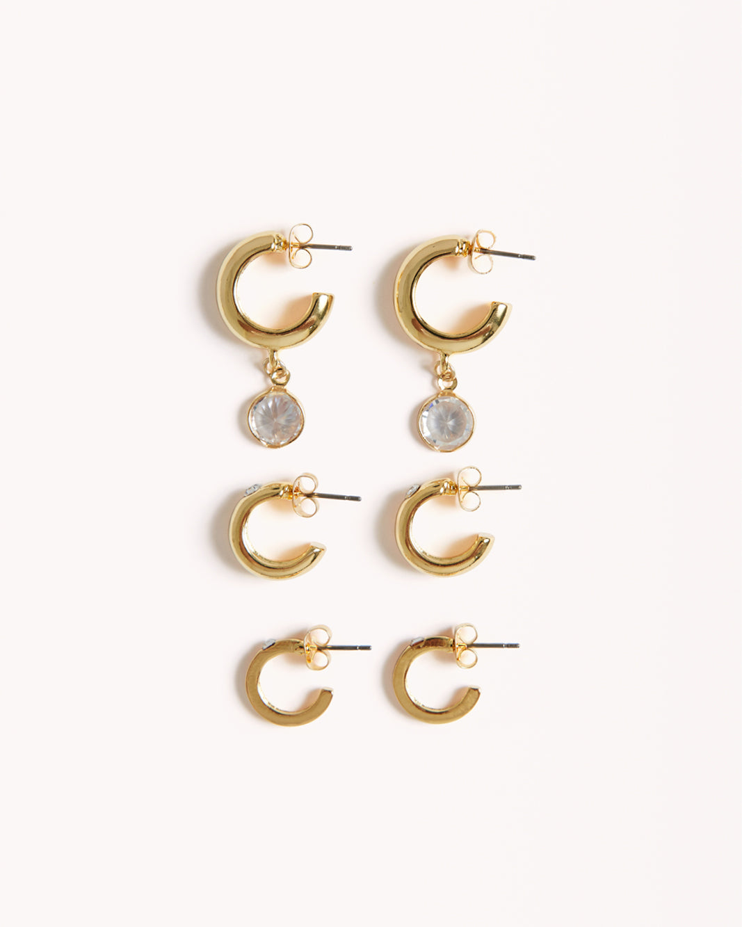 AMARA 3 PACK EARRINGS - GOLD PLATED 18K-JEWELLERY-Billini-Billini