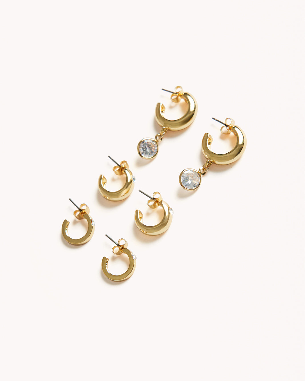 AMARA 3 PACK EARRINGS - GOLD PLATED 18K-JEWELLERY-Billini-Billini