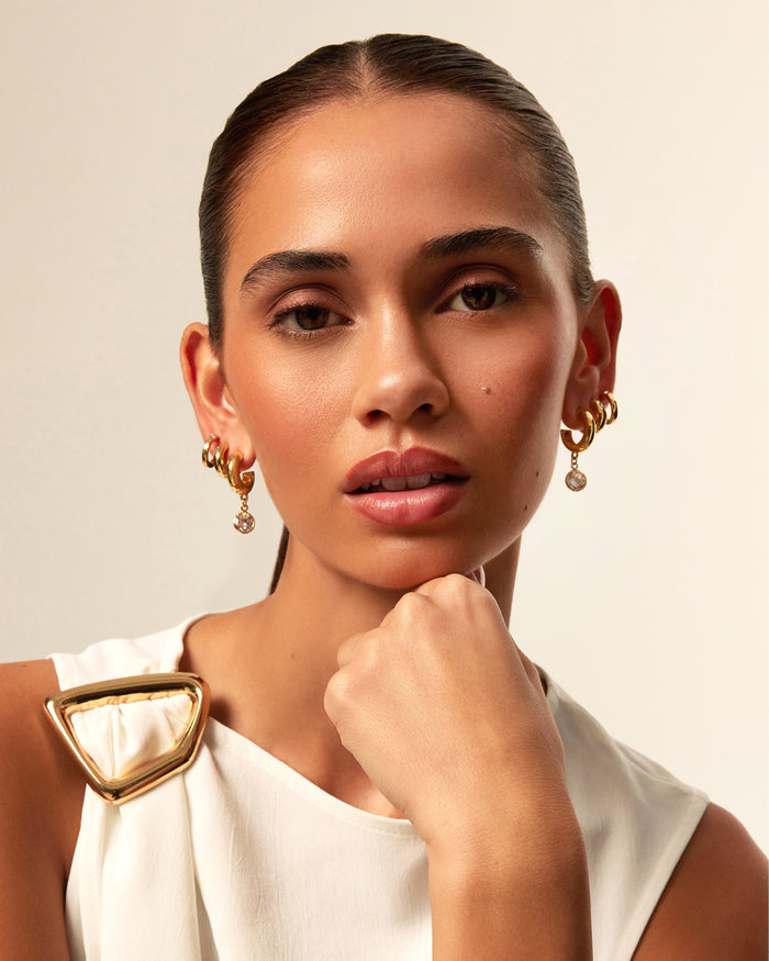 AMARA 3 PACK EARRINGS - GOLD PLATED 18K-JEWELLERY-Billini-Billini
