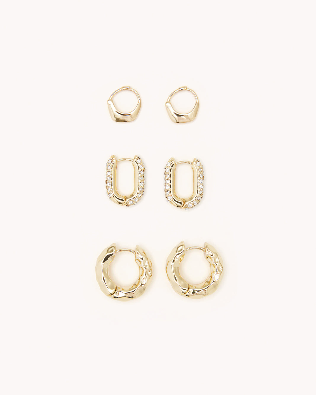 AMOURA EARRING 3 PACK - GOLD PLATED 18K-JEWELLERY-Billini-O/S-Billini