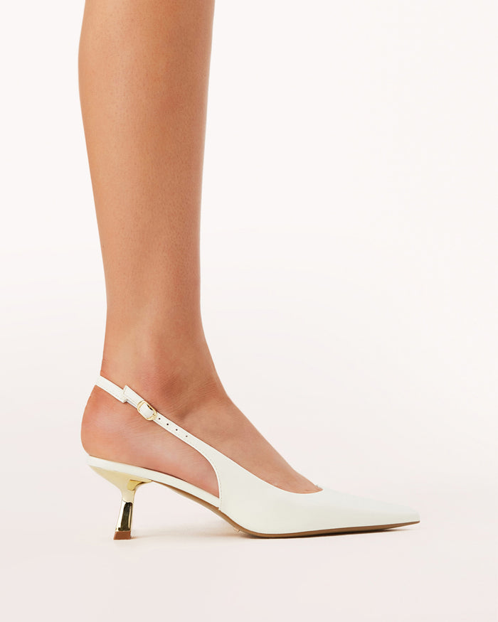 ANAYA - WHITE SHINE-GOLD-PUMPS-Billini-Billini