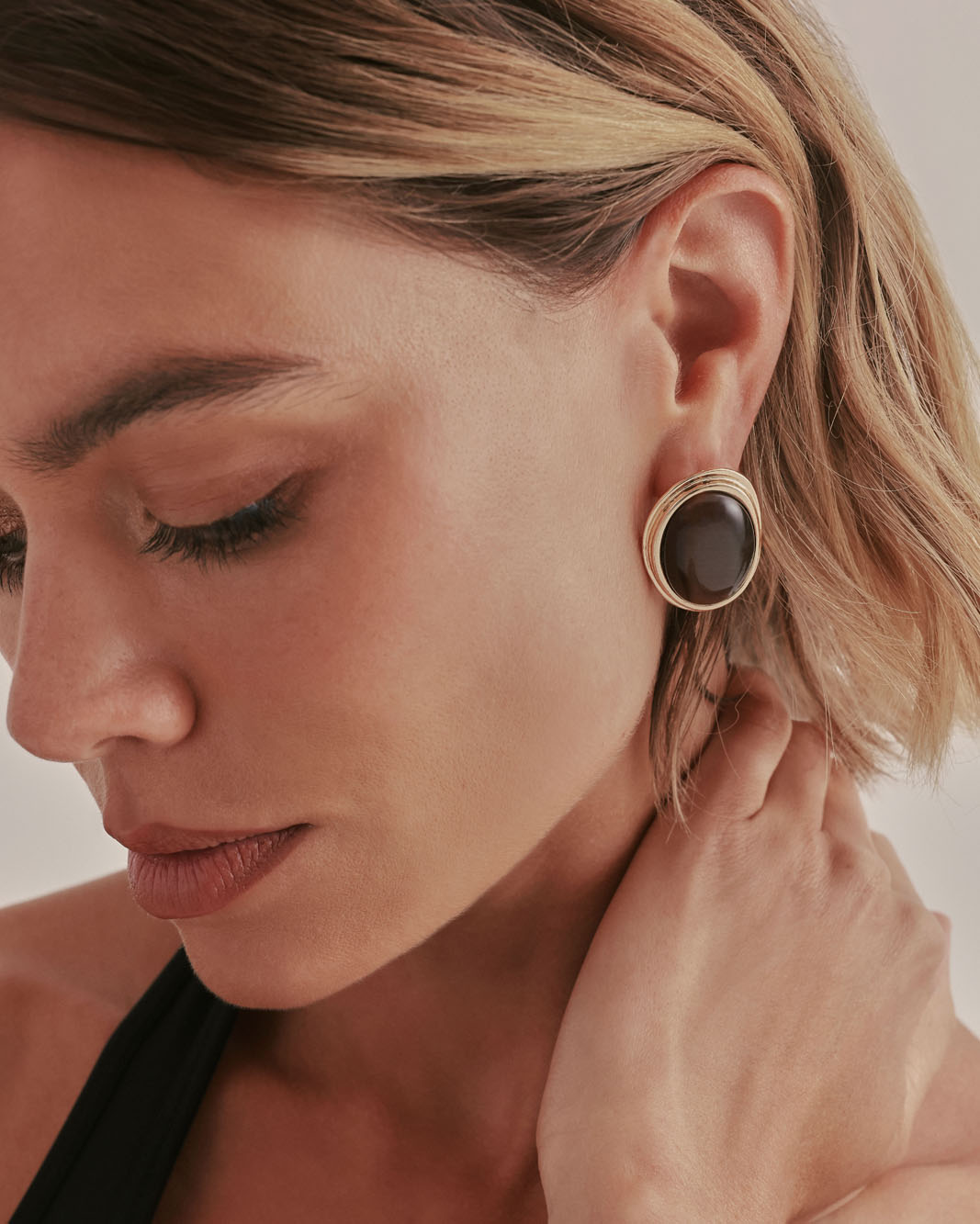 ANYA EARRINGS - GOLD-CHOCOLATE-JEWELLERY-Billini-Billini