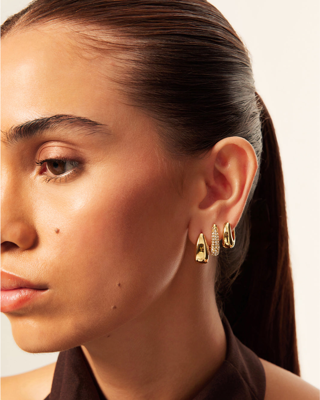 ANDIE 3 PACK EARRINGS - GOLD PLATED 18K-JEWELLERY-Billini-Billini