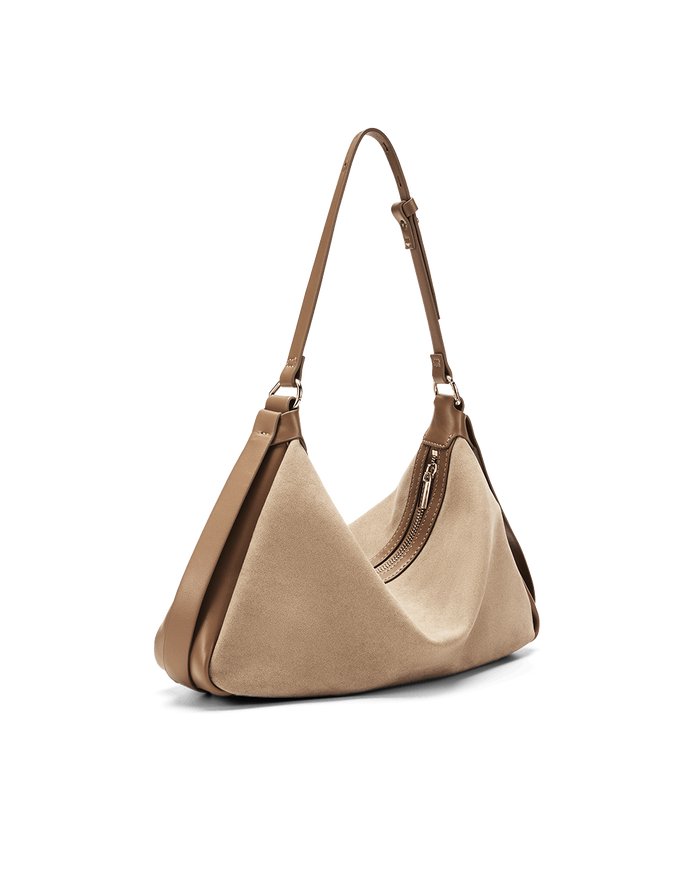 ANINE SHOULDER BAG - CAMEL SUEDE-CAMEL-Handbags-Billini-Billini