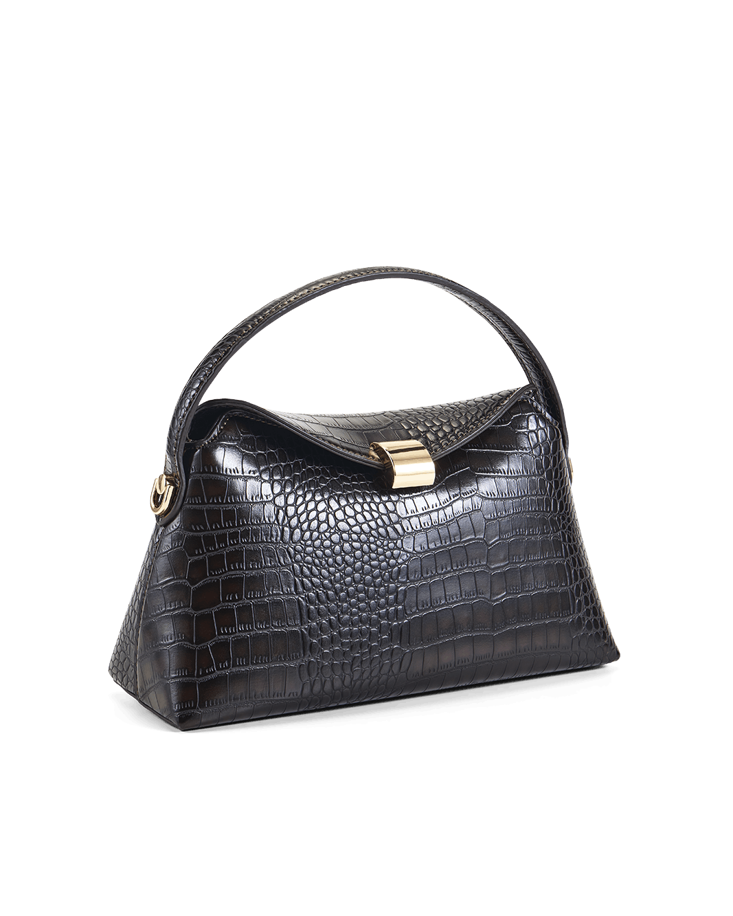 ANNALISE HANDLE BAG - DARK CACAO CROC-Handbags-Billini-Billini
