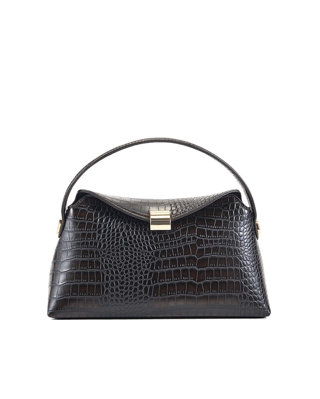 ANNALISE HANDLE BAG - DARK CACAO CROC-Handbags-Billini-Billini