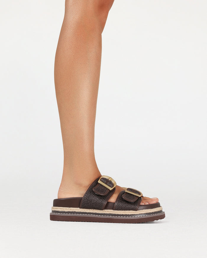 ANORA - CHOCOLATE RAFFIA-Sandals-Billini-Billini