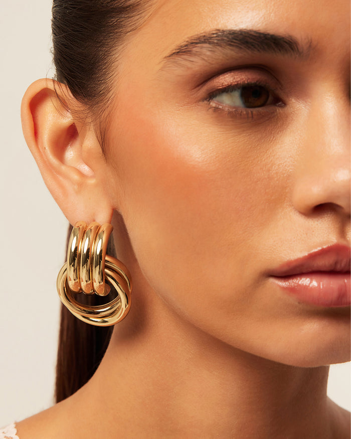 ANTHE LARGE EARRINGS - GOLD-JEWELLERY-Billini-Billini