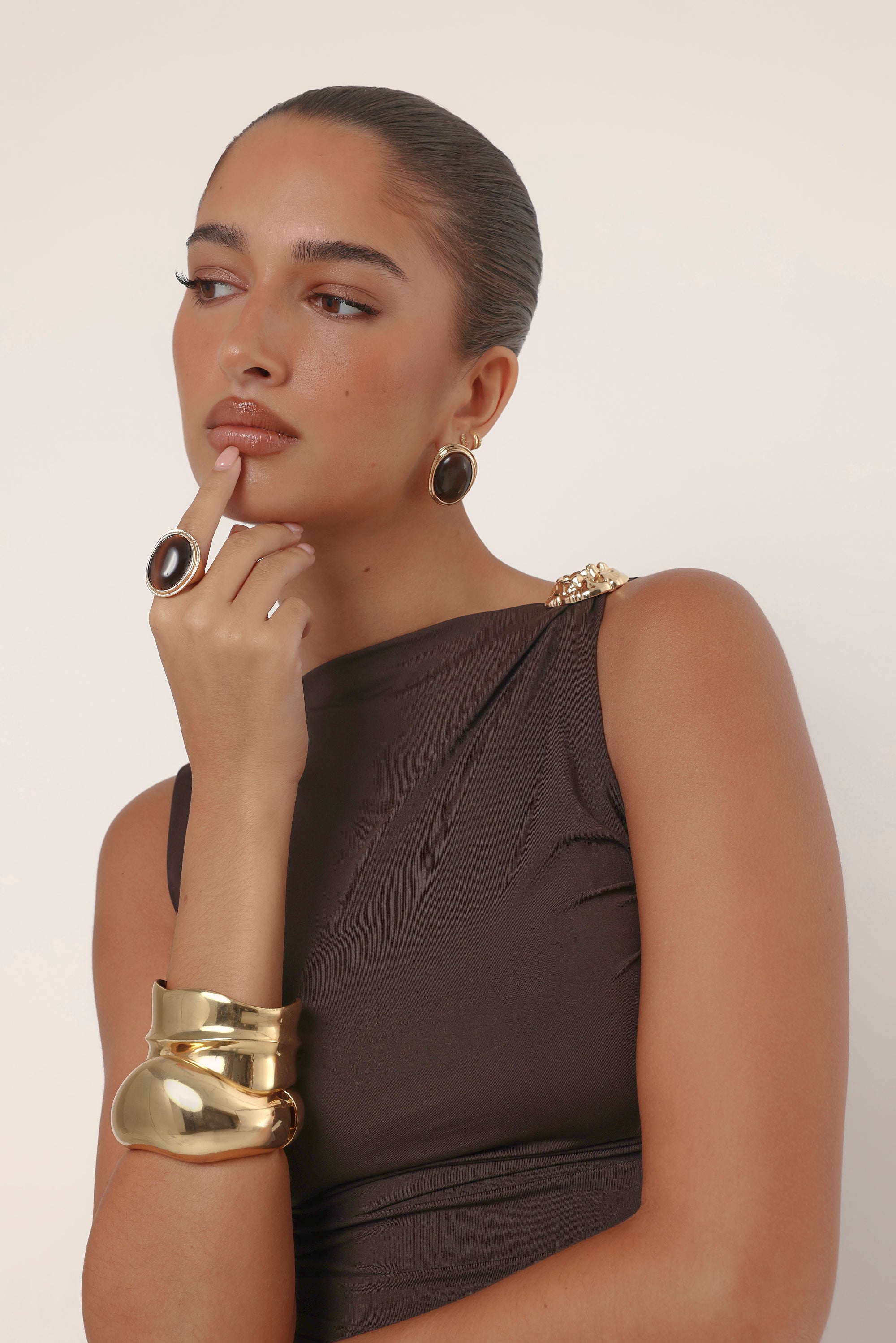 RAE RING - GOLD-CHOCOLATE-JEWELLERY-Billini-Billini