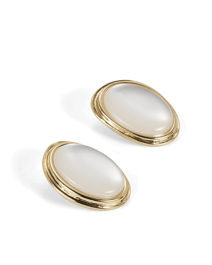 ANYA EARRINGS - GOLD WHITE-RESIN-JEWELLERY-Billini-Billini