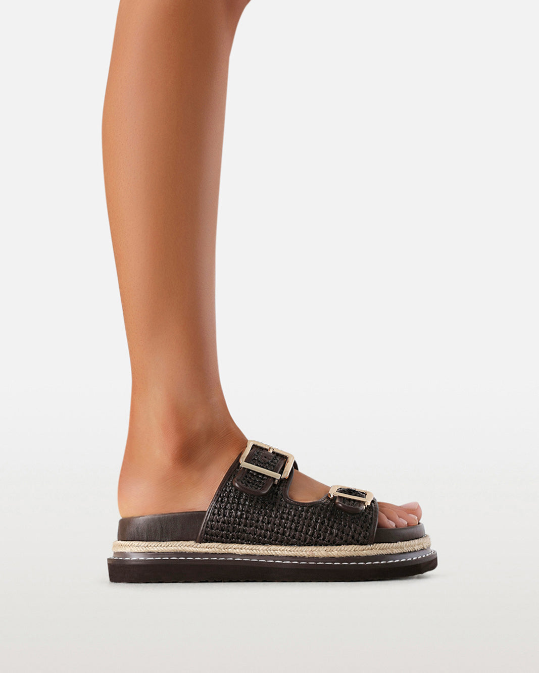 APPLE - CHOCOLATE RAFFIA-Sandals-Billini-Billini
