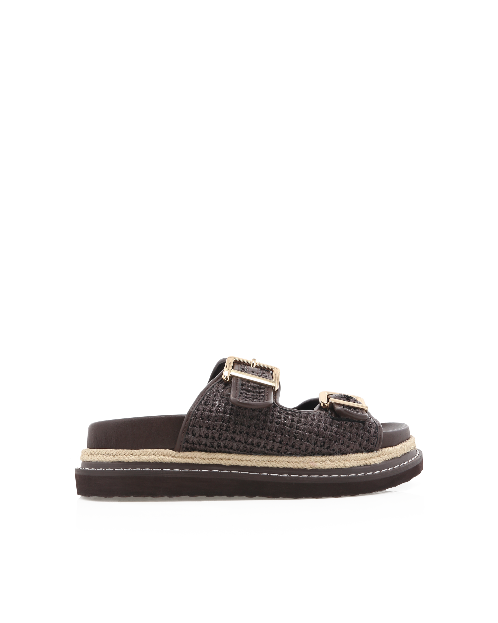APPLE - CHOCOLATE RAFFIA-Sandals-Billini-Billini